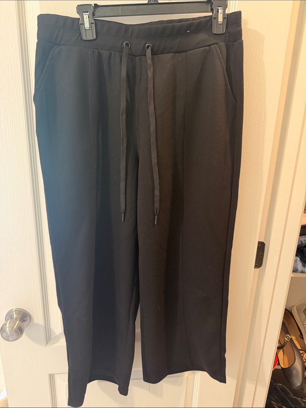 Maurices Black Cropped Drawstring Wide-Leg Pants